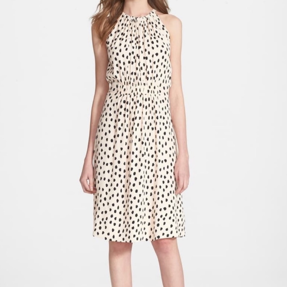 NWT. Kate Spade Leopard Dot Halter Dress.